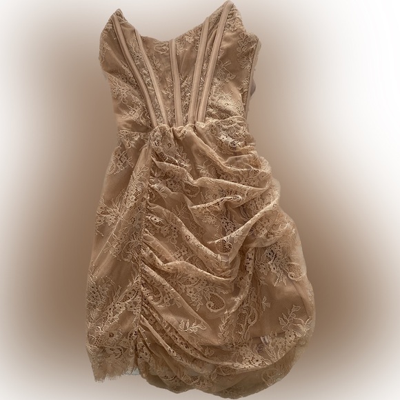 House of CB Czarina Dress Nude Lace Mini Dress Strapless Size XS New With Tags - Picture 5 of 11